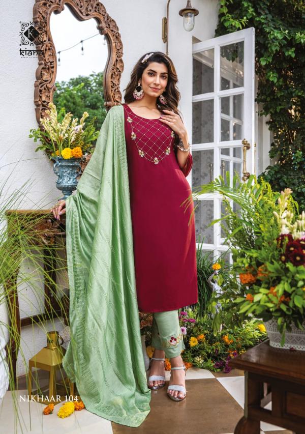 Kiana Nikhaar Festival Wear Kurti Pant And Dupatta Collection